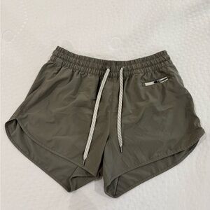 Vuori Clementine Olive Green Athletic Drawstring Shorts